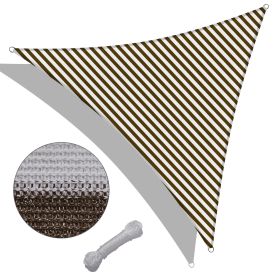 22' x 22' x 22' Triangle Sun Shade Sail/ Coffee+White (Color: as Pic)