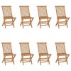 Folding Patio Chairs 8 pcs Solid Teak Wood
