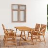 5 Piece Patio Dining Set Solid Acacia Wood