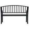 Patio Bench 49.2" Black Steel
