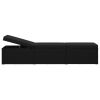 Sun Lounger with Cushion Poly Rattan Black