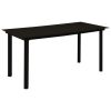 7 Piece Patio Dining Set PVC Rattan Black