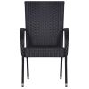 9 Piece Patio Dining Set Black