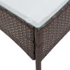 4 Piece Patio lounge set with Cushions Poly Rattan Brown