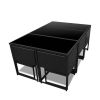 11 Piece Patio Dining Set with Cushions Poly Rattan Black