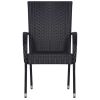 7 Piece Patio Dining Set Black