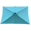 10 x 6.5t Rectangular Patio Solar LED Lighted Outdoor Umbrellas with Crank and Push Button Tilt for Garden Backyard Pool Swimming Pool