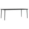 9 Piece Patio Dining Set Gray and Black
