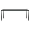 9 Piece Patio Dining Set Gray and Black