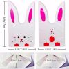 50pcs Easter Bunny Cellophane Treat Bags Candy Gift Wrap Bags Party Favors Supplies Rabbit Ear Bags