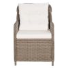 5 Piece Patio Dining Set Brown