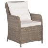 5 Piece Patio Dining Set Brown