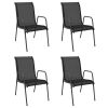 Patio Chairs 4 pcs Steel and Textilene Black
