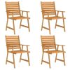5 Piece Patio Dining Set Solid Acacia Wood