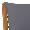 Patio Bench 45.1" with Dark Gray Cushion Solid Acacia Wood