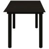 7 Piece Patio Dining Set PVC Rattan Black