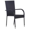 9 Piece Patio Dining Set Black