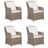 5 Piece Patio Dining Set Brown