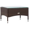 4 Piece Patio lounge set with Cushions Poly Rattan Brown