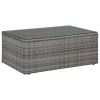4 Piece Patio Lounge Set with Cushions Poly Rattan Gray