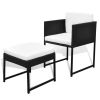 11 Piece Patio Dining Set with Cushions Poly Rattan Black