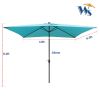 10 x 6.5t Rectangular Patio Solar LED Lighted Outdoor Umbrellas with Crank and Push Button Tilt for Garden Backyard Pool Swimming Pool