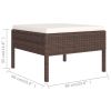 6 Piece Patio Lounge Set with Cushions Poly Rattan Brown