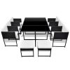 11 Piece Patio Dining Set with Cushions Poly Rattan Black