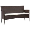 4 Piece Patio lounge set with Cushions Poly Rattan Brown