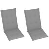 Patio Reclining Chairs 2 pcs with Cushions Solid Acacia Wood